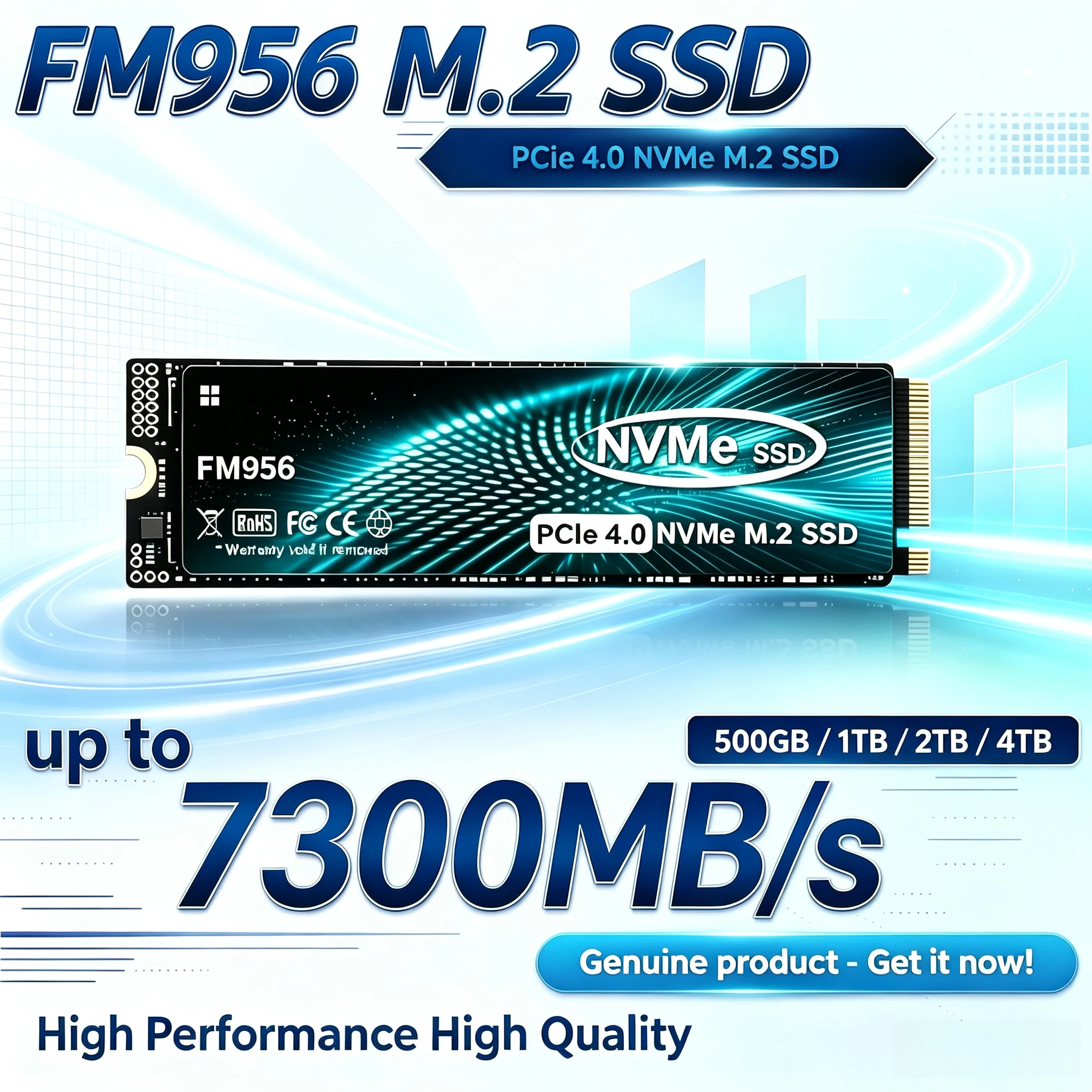 M.2 Nvme 4Tb Pcie 4.0 Ssd - FM956 M.2 2280 NVMe SSD 500GB/1TB/2TB/4TB,