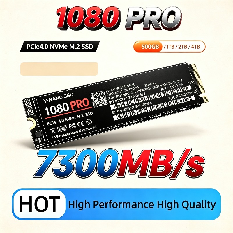 M.2 Nvme 4Tb Pcie 4.0 Ssd - SSD 1080PRO asli, M.2 NVMe PCIe