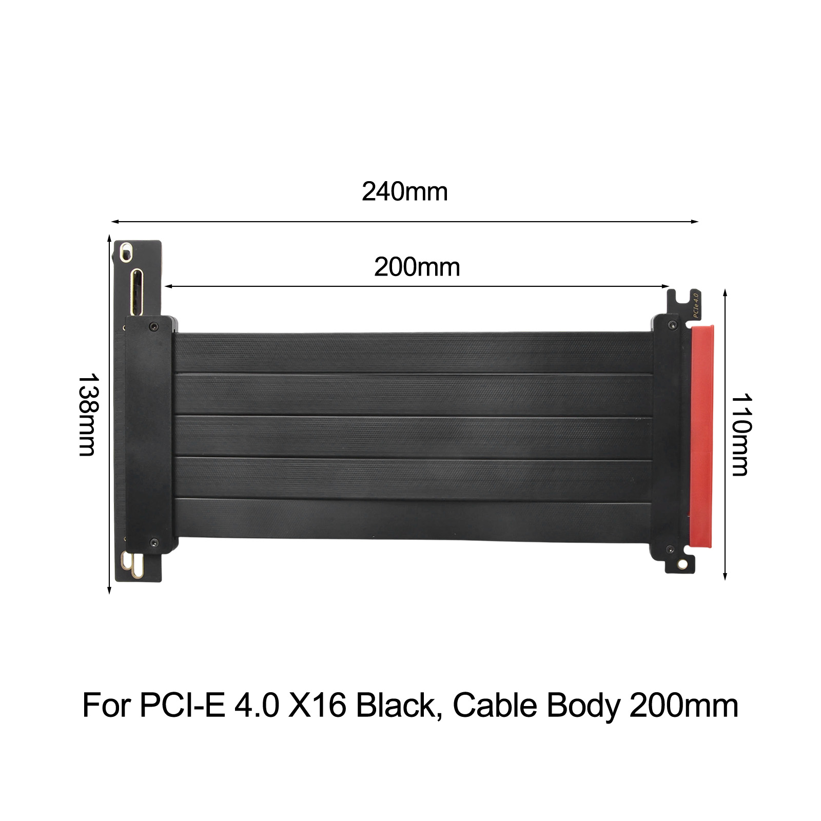 Kabel Riser PCIe 4.0 X16 20cm  - Pcie 4.0 X16 Riser Cable 90 Degree ulasan dan harga