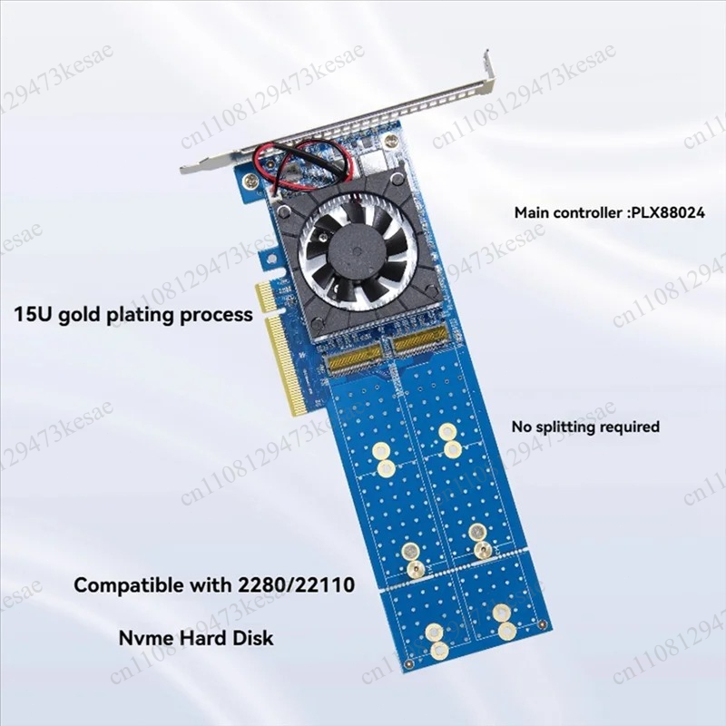 Kartu Ekspansi PCIe 4.0 NVMe M - Quad M.2 Nvme Pcie Bifurcation Card ulasan dan harga